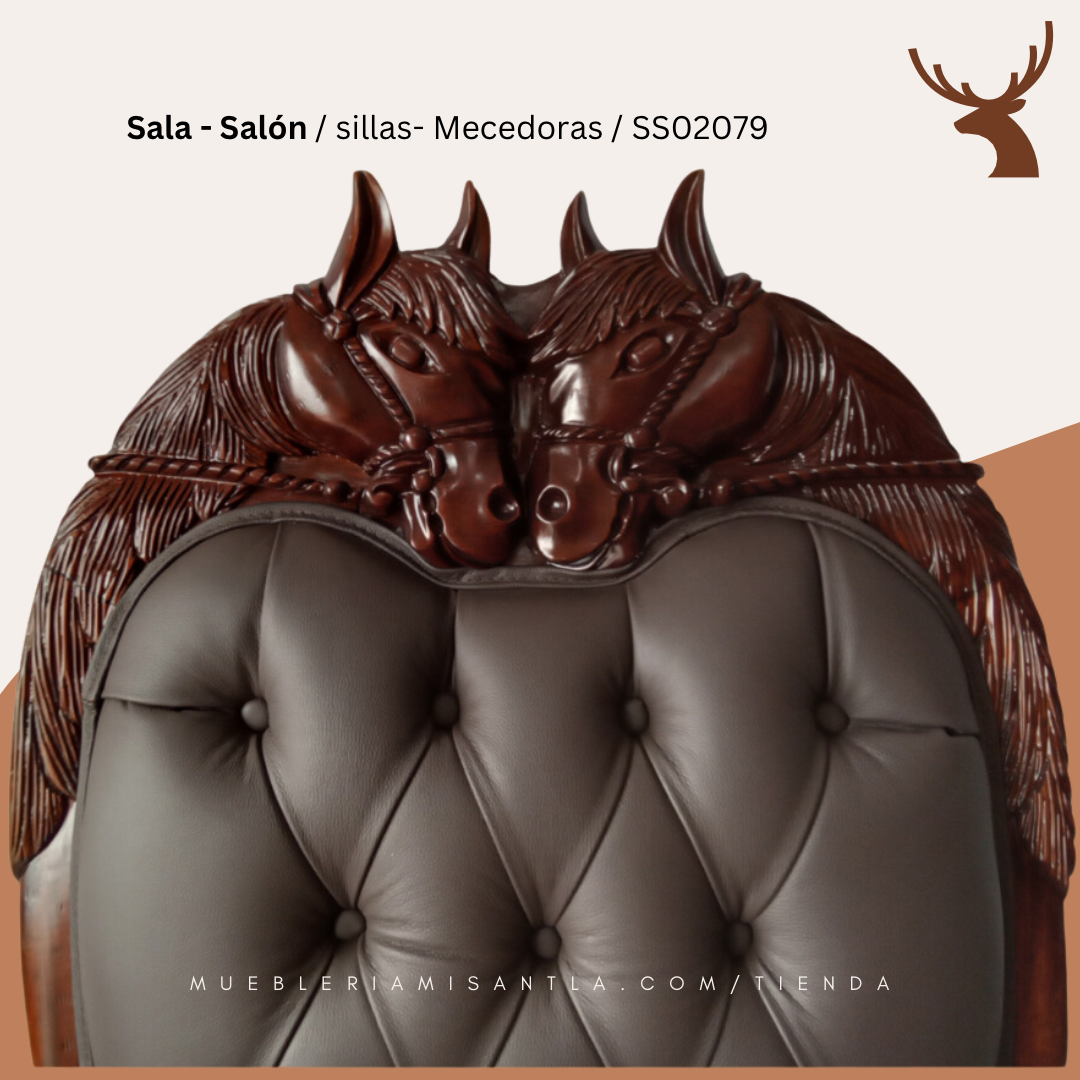 Silla Mecedora Tallada  Horse 