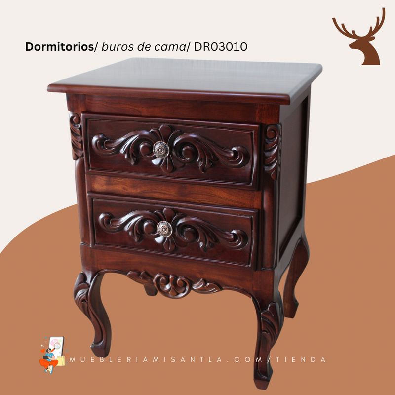 Par de Buro Provenzal Tallado a mano