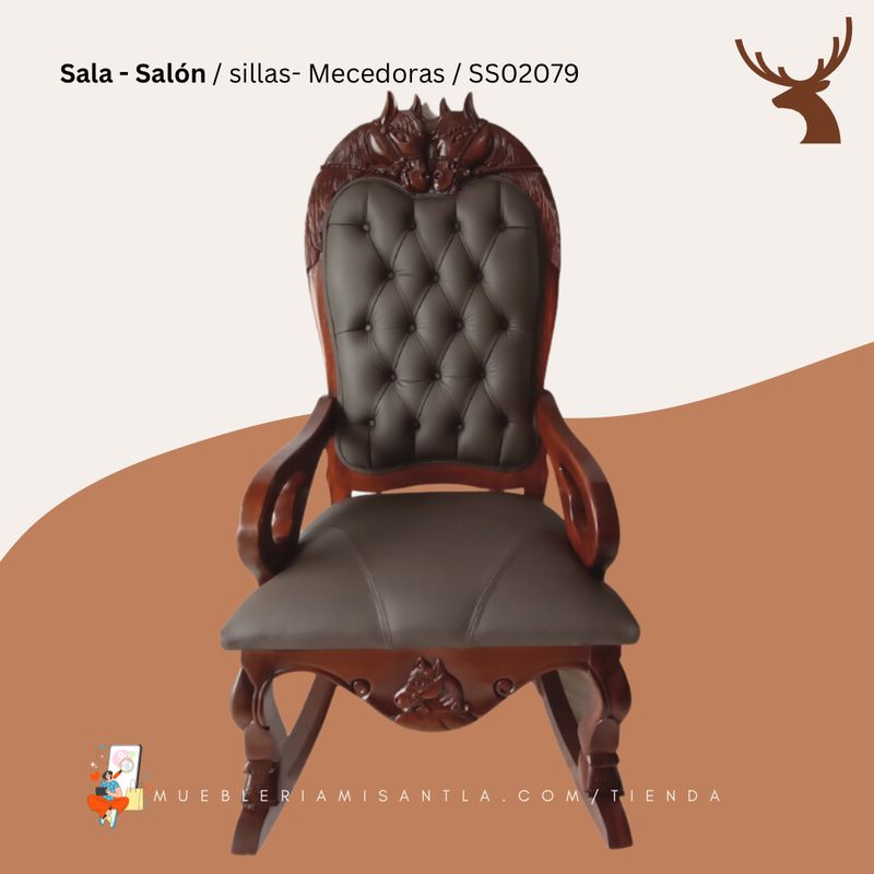 Silla Mecedora Tallada Horse