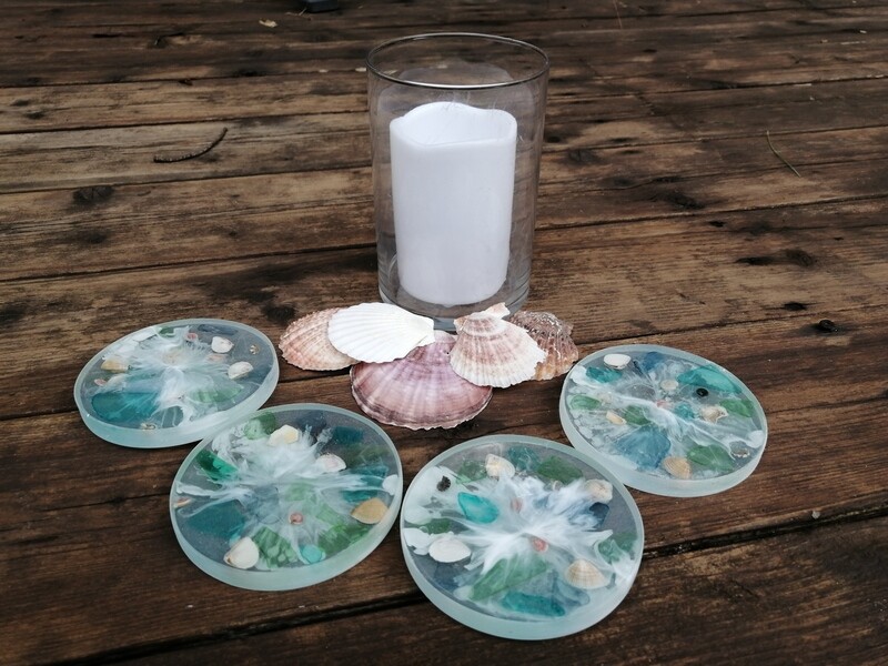 Ocean Resin Coasters (4 pcs)