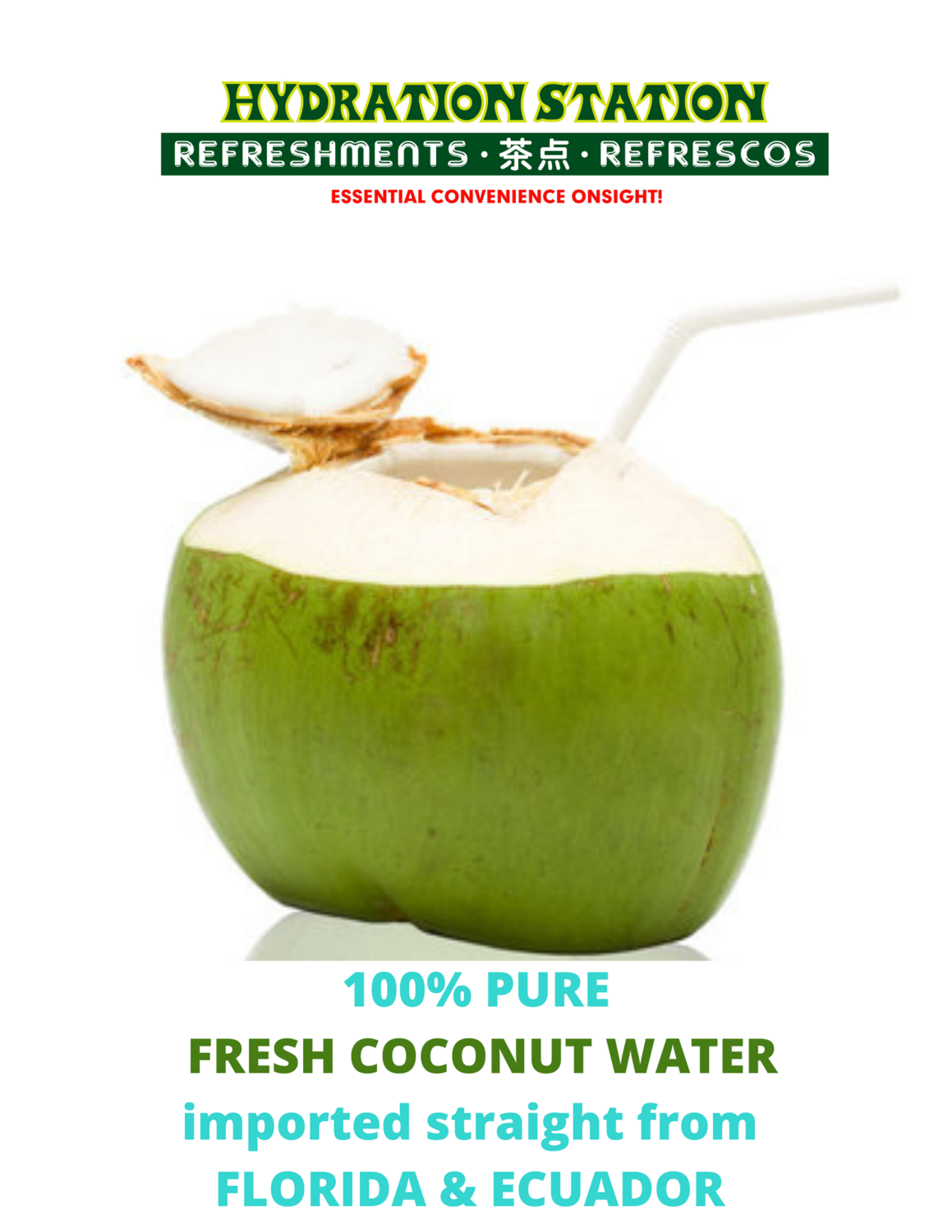 100% PURE FRESH COCONUT WATER !!! 6 PACK