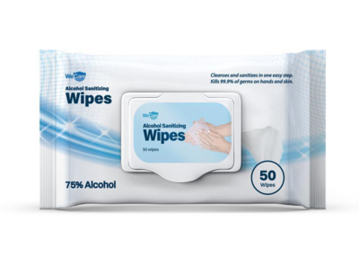 Alcohol Sanitizing Antibacterial Wipes 50 Count