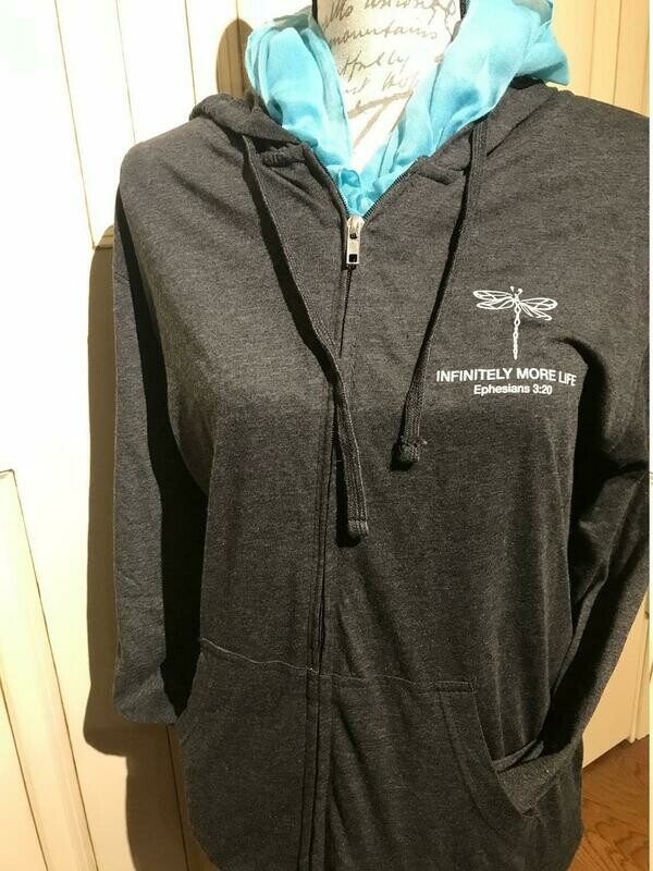 INFINITELY MORE LIFE sweatshirt with hood. Lighweight.