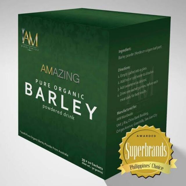 1 BOX AMAZING PURE ORGANIC BARLEY POWDERED DRINK