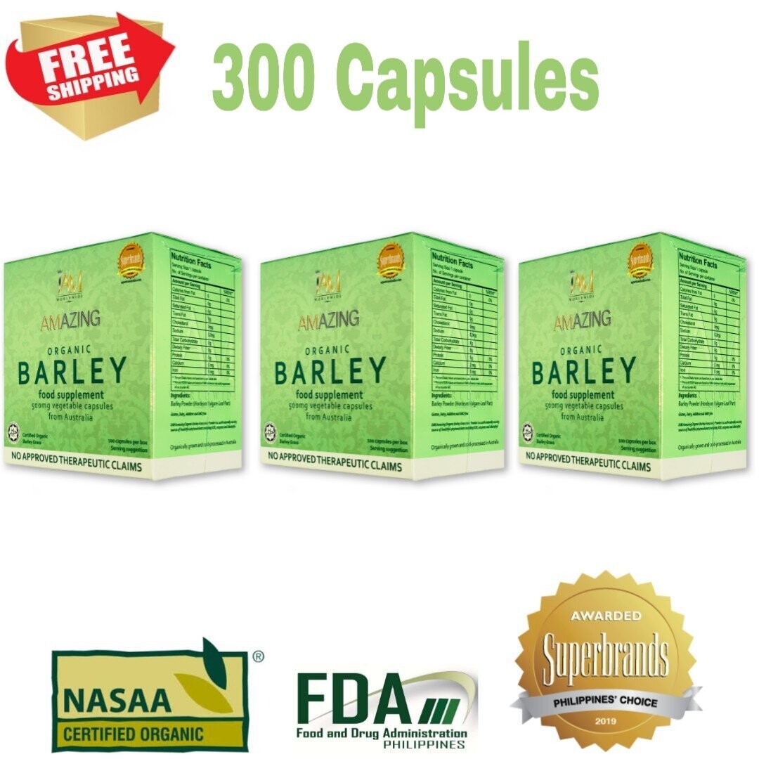 [FAMILY PACK] 3 BOXES PURE ORGANIC BARLEY CAPSULES WITH FREE SURPRISE GIFT