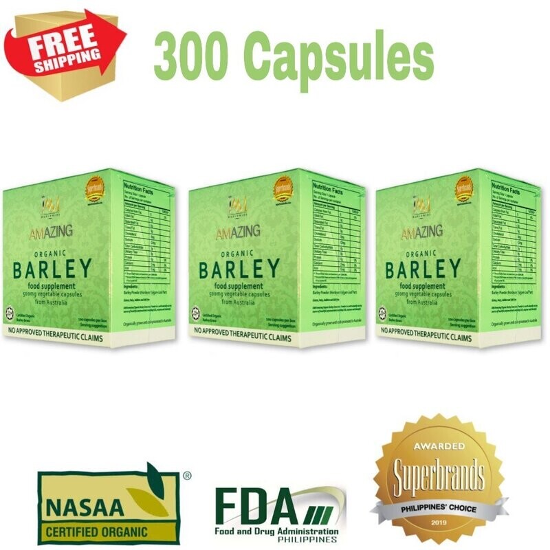 [FAMILY PACK] 3 BOXES PURE ORGANIC BARLEY CAPSULES WITH FREE SURPRISE GIFT