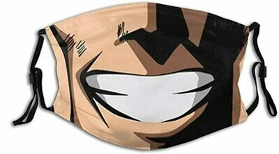My Hero Academia All Might Washable Mask Reusuable Face Fashion Dust Mouth Adjustable Earloop Black