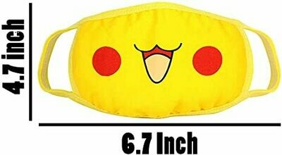COOLINKO Anime Face Mouth Muffle Cover Head Accessory Mask with Ear Loops for Kids Adults Anime Pokemon Cosplay Costume Halloween - Reusable Washable Breathable