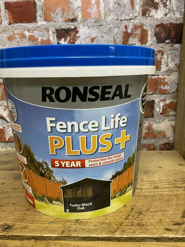 5litres Ronseal Fencelife Plus Tudar Black Oak