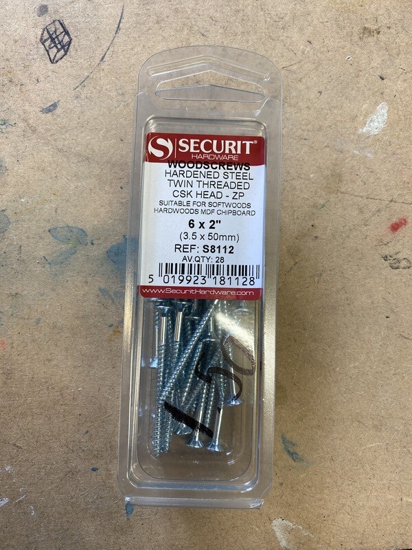 6x2” Woodscrew. Qty 28