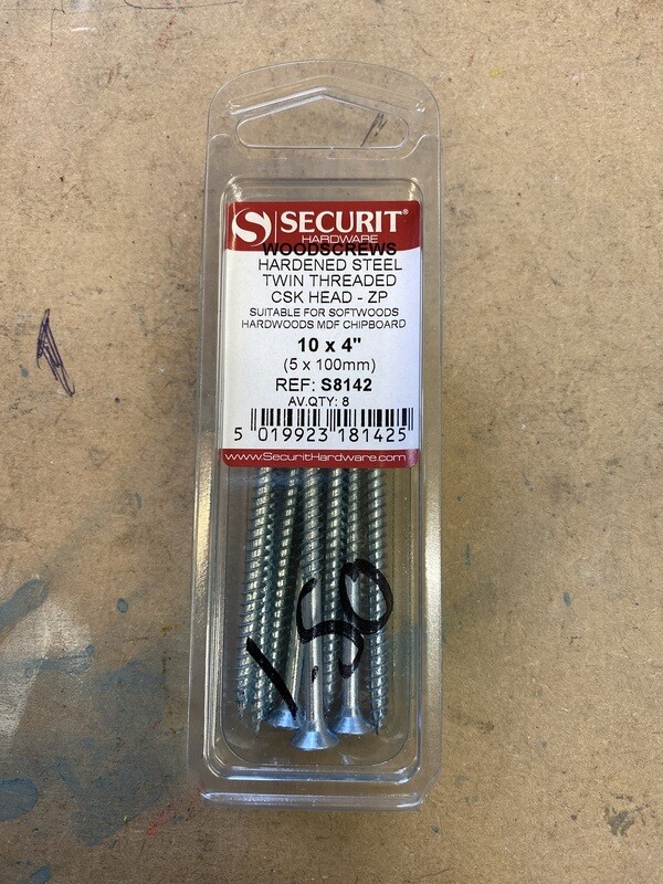 10x4” Woodscrew Qty 8