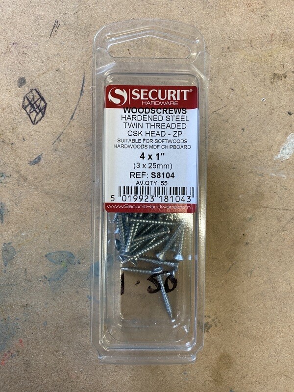 4x1” Woodscrew  Qty 55