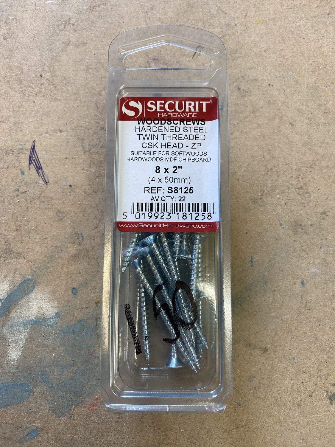 8x2” Woodscrew Qty 22