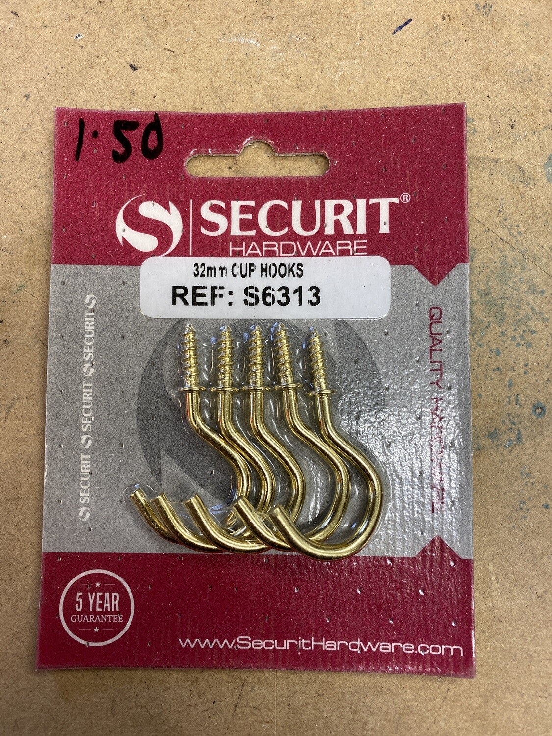 32mm Brass hooks