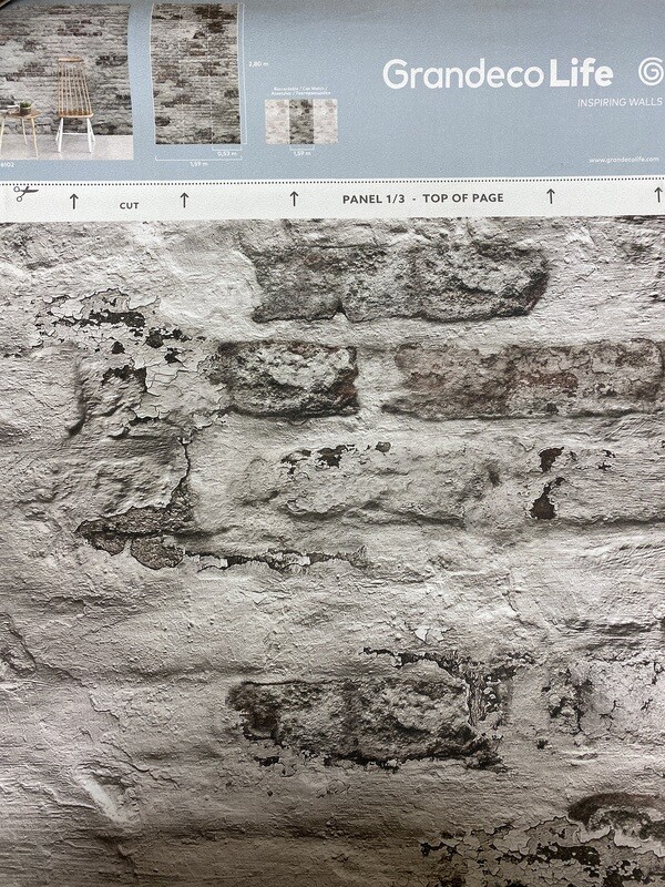 Old Wall Brick effect wallpaper 183803 3 panels per roll 