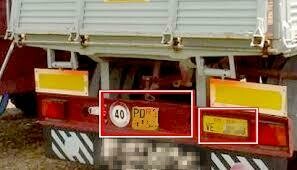 TARGA RIPETITRICE ALLUMINIO CARATTERI STAMPATI RESISTENTE - RIMORCHIO AGRICOLO