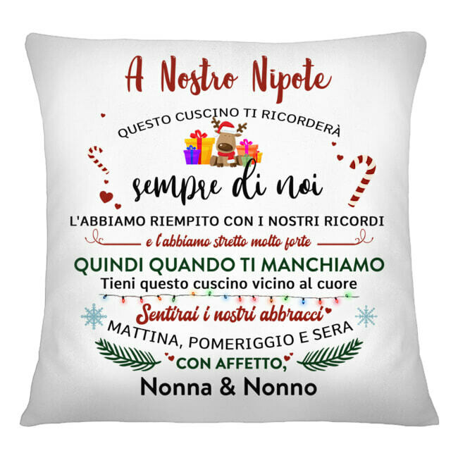 cuscino natale a nostro nipote