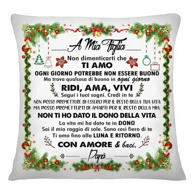 cuscino natale a mia figlia