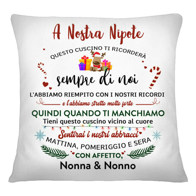 cuscino natale a nostra nipote