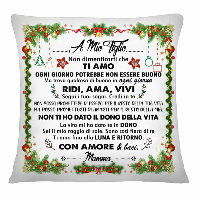 cuscino natale a mio figlio