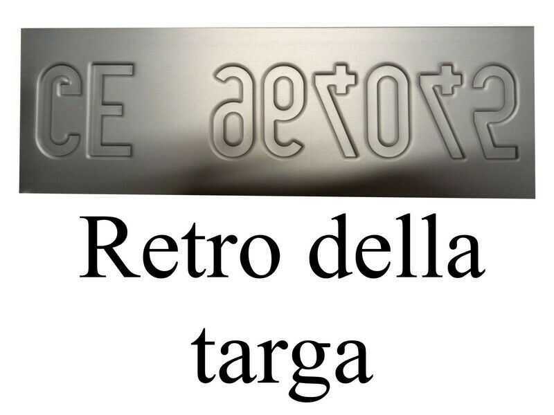 TARGA AUTO   REPLICA SOSTITUTIVA  ANTERIORE IN ALLUMINIO ART. 102 34x11 cm modello pre 94
