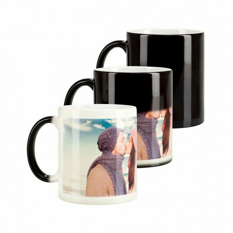 Tazza magica personalizzabile con foto - Nera