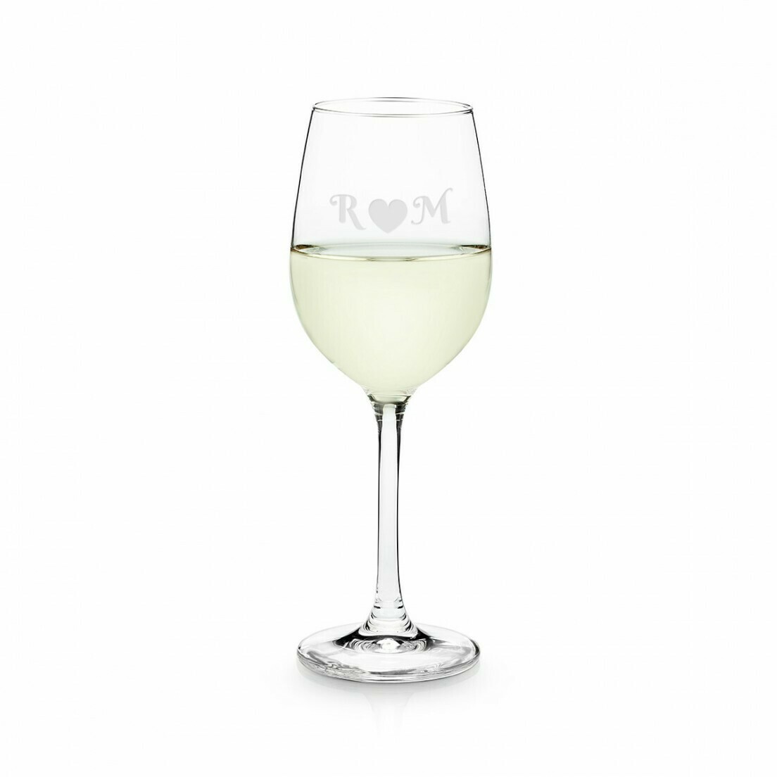 Bicchiere da vino bianco personalizzabile grafiche a scelta incisione laser