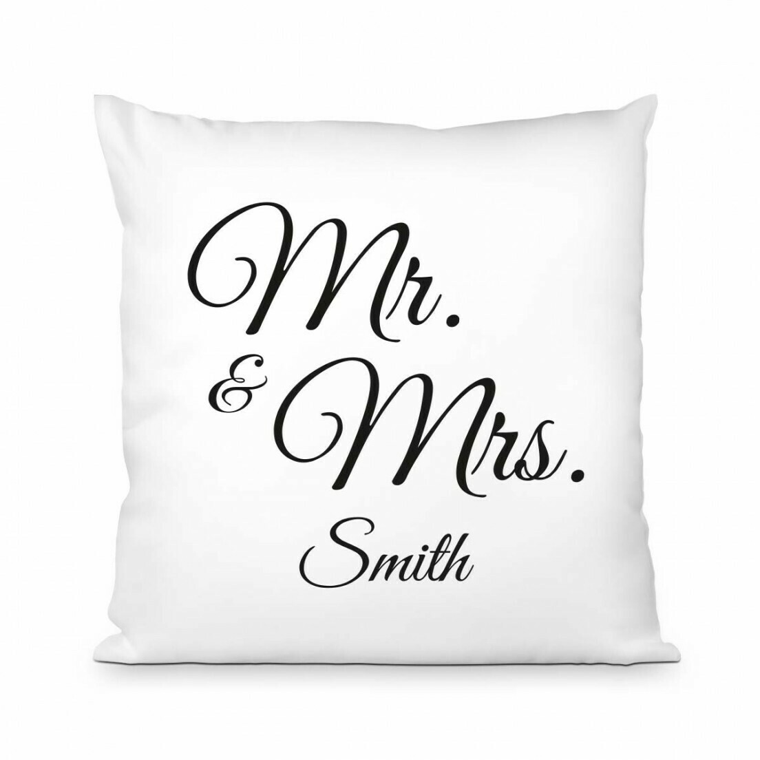 Cuscino personalizzabile con stampa &quot;Mr. &amp; Mrs.&quot;