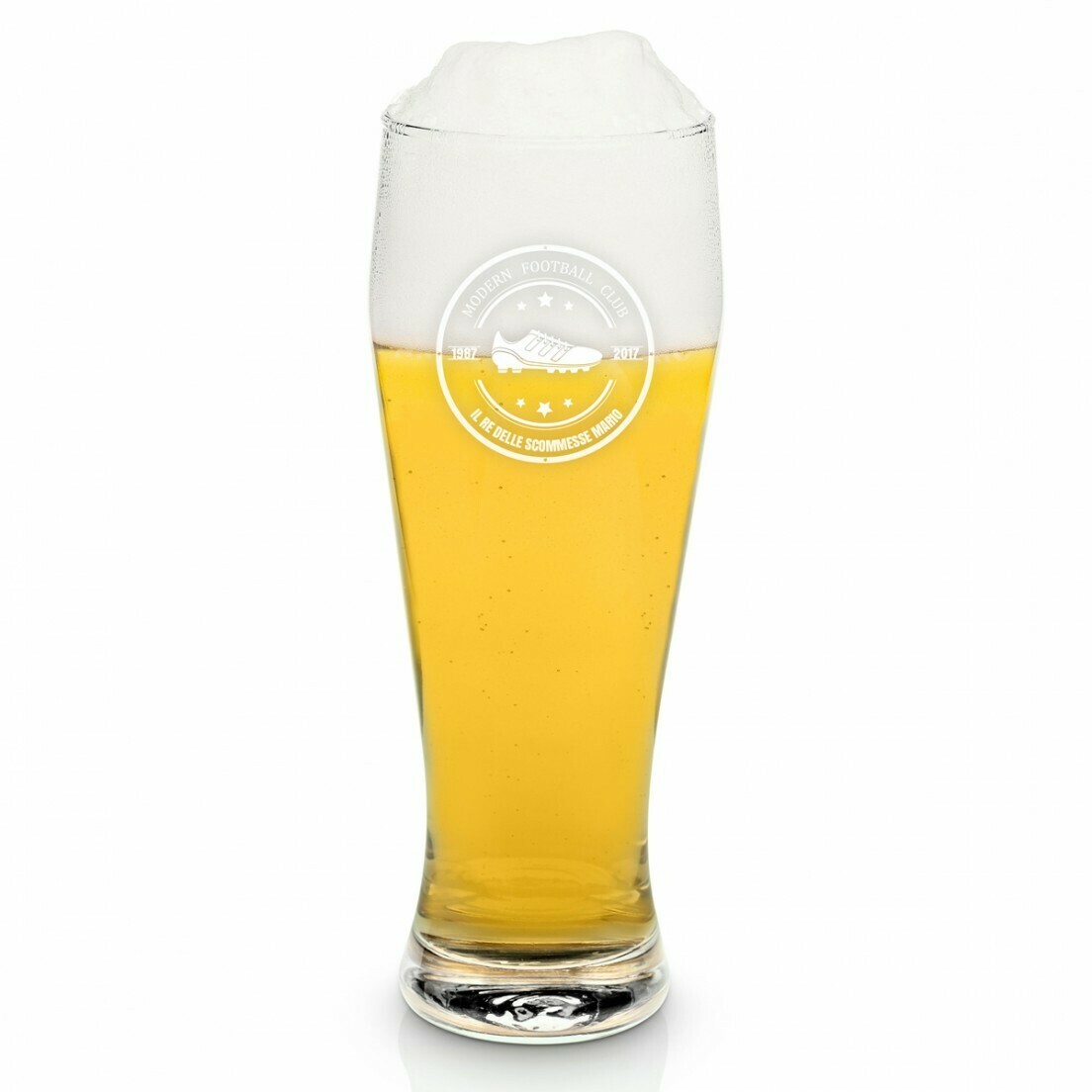 Bicchiere da birra personalizzabile &quot;Scarpa da calcio&quot;