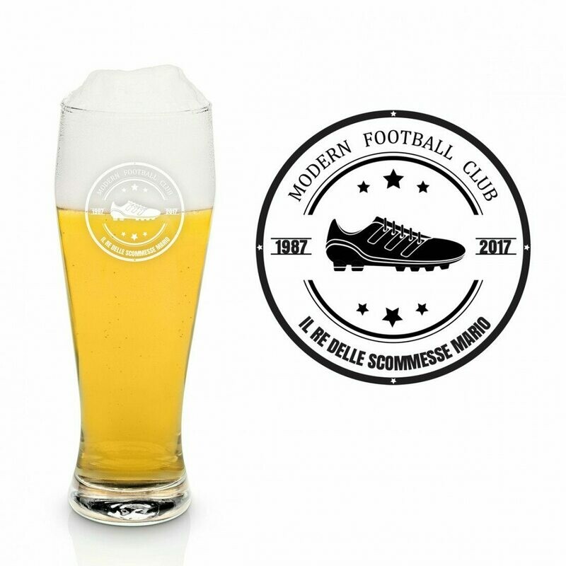 Bicchiere da birra personalizzabile "Scarpa da calcio"