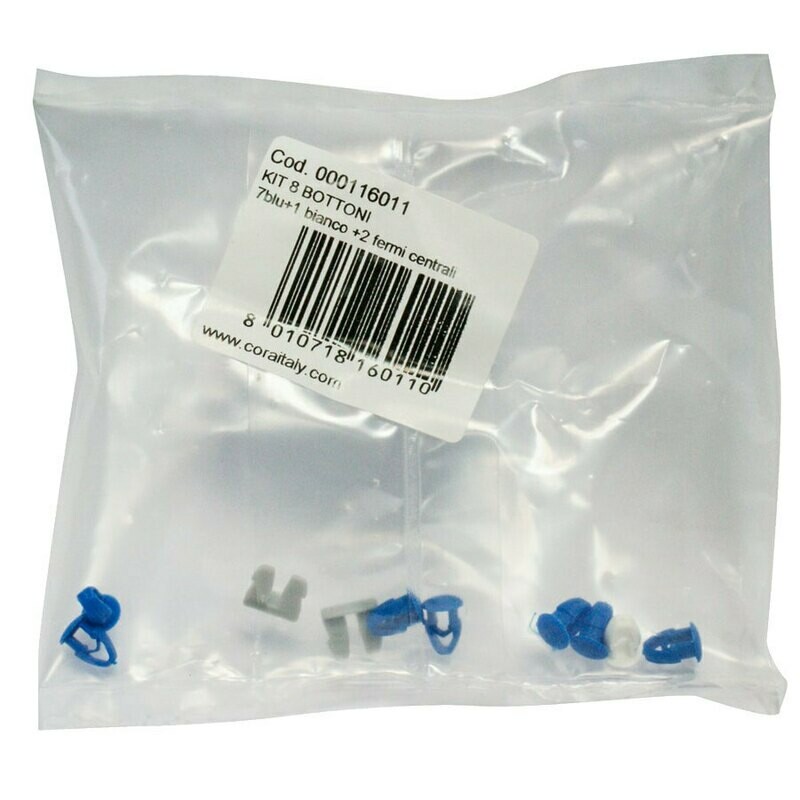 Kit fissaggio targa  PINS IN PLASTICA 7 BLU 1 BIANCO