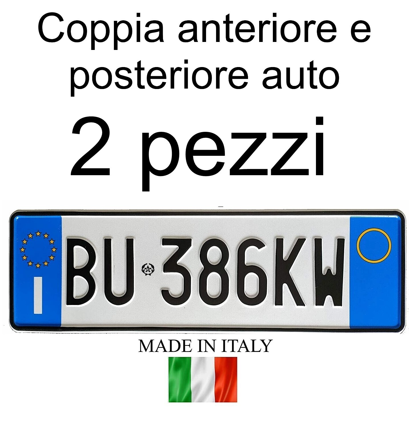coppia targhe auto 1 pezzo anteriore 1 pezzo posteriore a rilievo targa