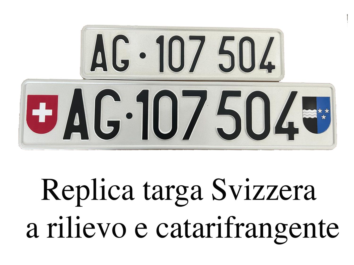 replica targa svizzera set 2 pezzi fronte retro