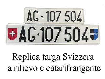 replica targa svizzera set 2 pezzi fronte retro