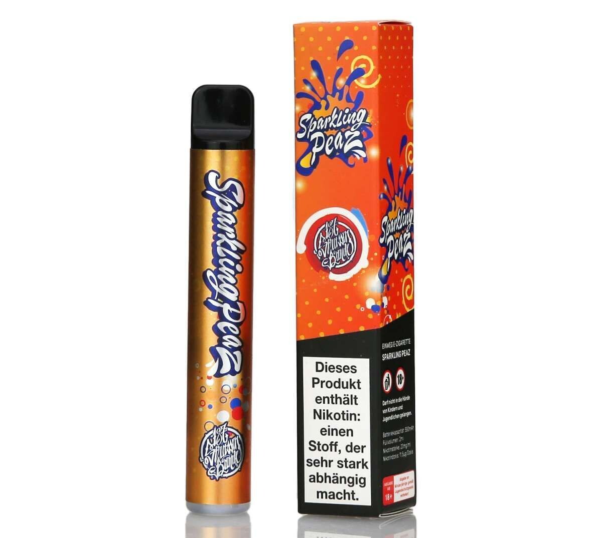 187 Straßenbande - Sparkling Peaz - Einweg E-Shisha - 600 Züge - Nikotin 20mg/ml