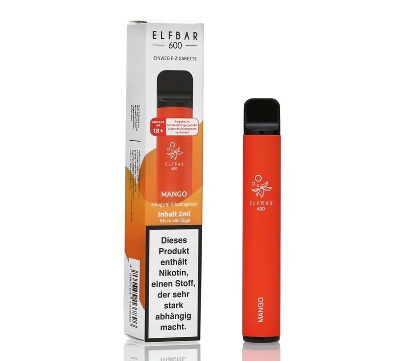 Elf Bar 600 Mango Aroma Einweg E-Shisha 20mg Nikotin Elf Bar 600 Mango Aroma Einweg E-Shisha 20mg Nikotin