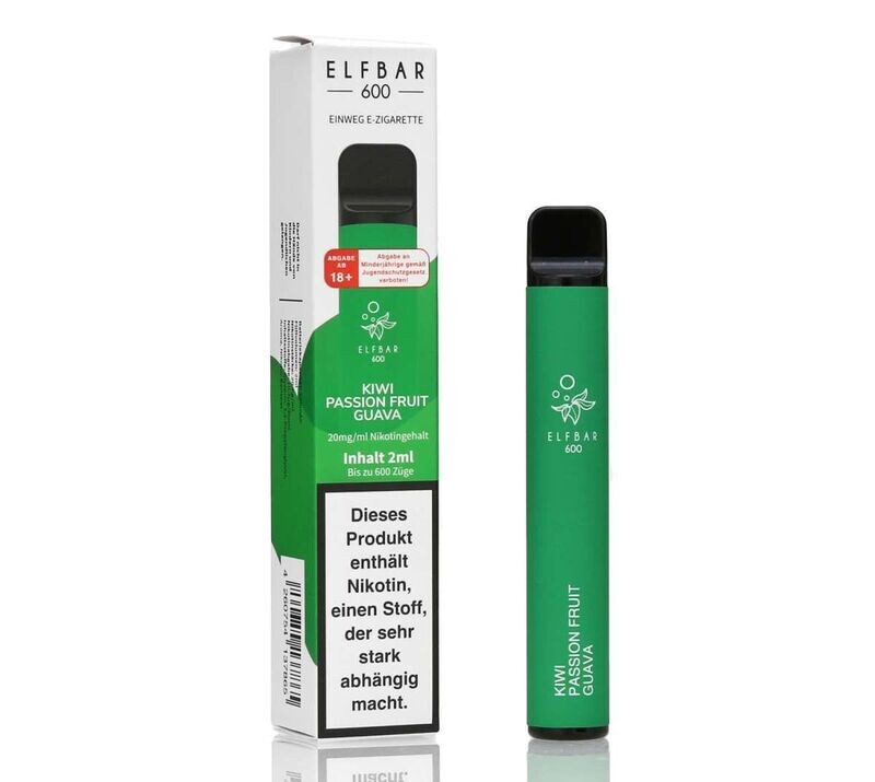 Elf Bar 600 Kiwi Passion Fruit Guava Aroma Einweg E-Shisha 20mg Nikotin Elf Bar 600 Kiwi Passion Fruit Guava Aroma Einweg E-Shisha 20mg Nikotin