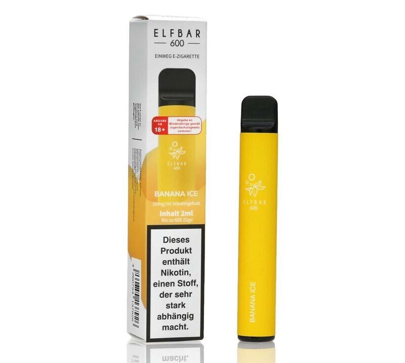 Elf Bar 600 Banana Ice Aroma Einweg E-Shisha 20mg Nikotin Elf Bar 600 Banana Ice Aroma Einweg E-Shisha 20mg Nikotin