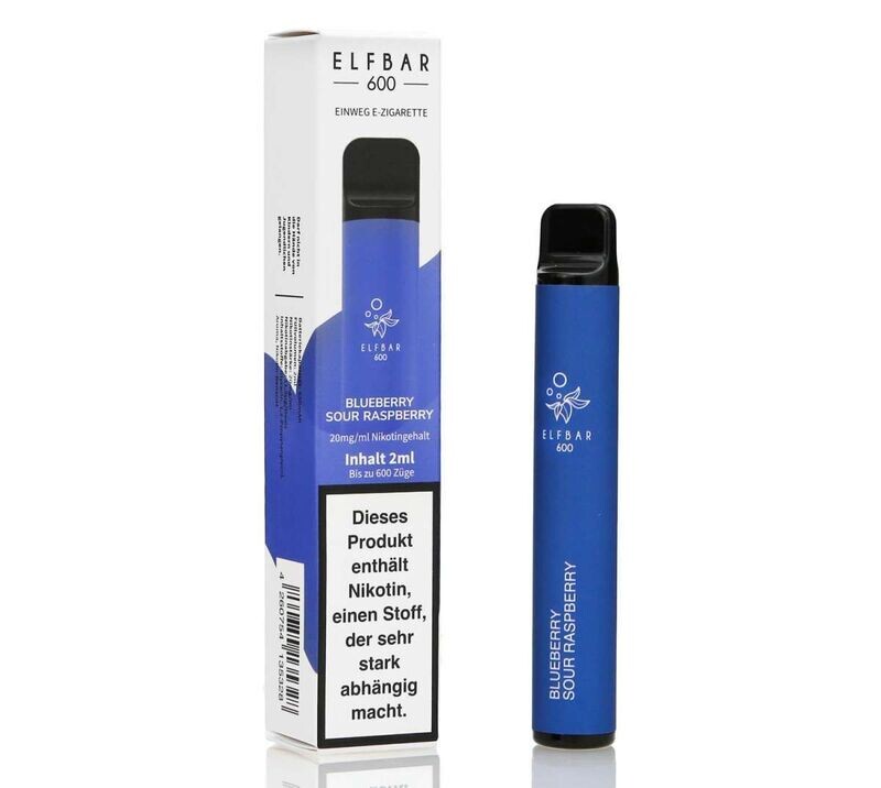 Elf Bar 600 Blueberry Sour Raspberry Aroma Einweg E-Shisha 20mg Nikotin Elf Bar 600 Blueberry Sour Raspberry Aroma Einweg E-Shisha 20mg Nikotin