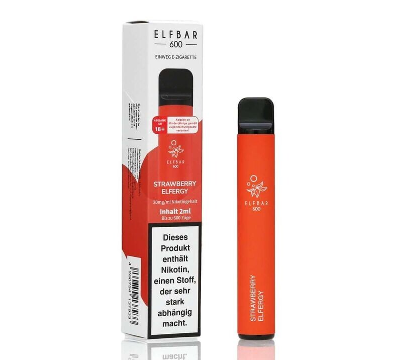 Elf Bar 600 Strawberry Elfergy Aroma Einweg E-Shisha 20mg Nikotin Elf Bar 600 Strawberry Elfergy Aroma Einweg E-Shisha 20mg Nikotin
