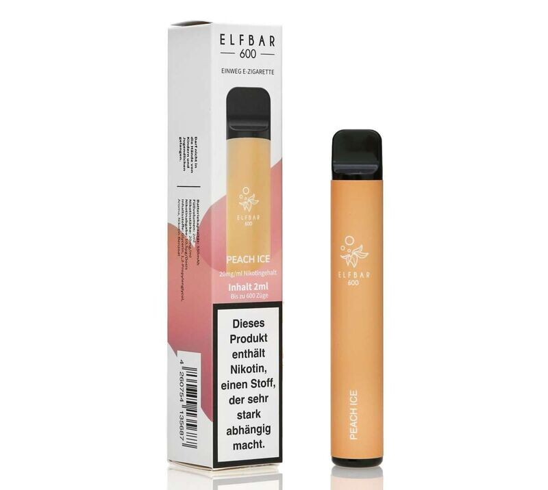 Elf Bar 600 Peach Ice Aroma Einweg E-Shisha 20mg Nikotin Elf Bar 600 Peach Ice Aroma Einweg E-Shisha 20mg Nikotin