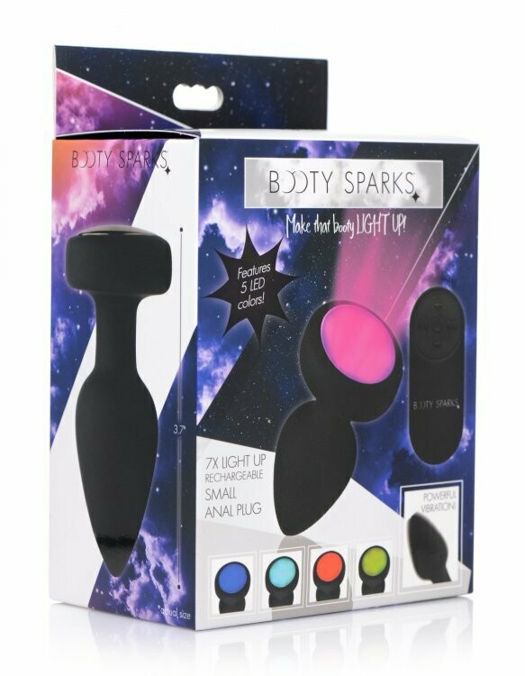 BOOTY SPARKS LED Vibrating Butt Plug - Small (Remote Control)