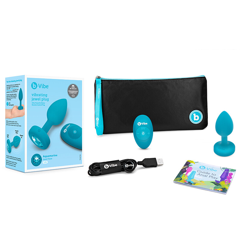 B VIBE Vibrating Jewel Butt Plug - Small (Remote Control)