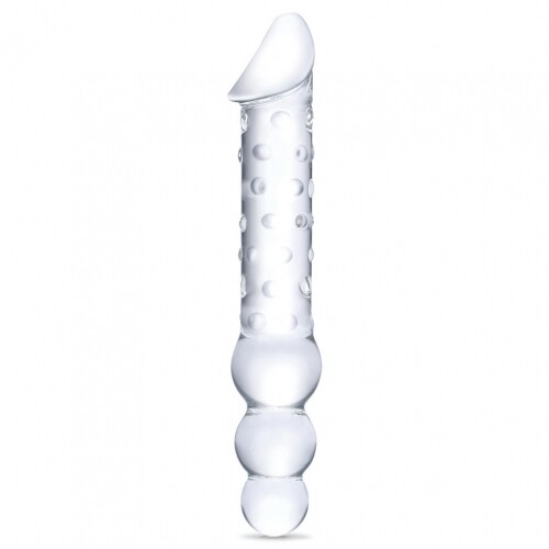 GLAS  Double Ended Dildo W / Anal Beads