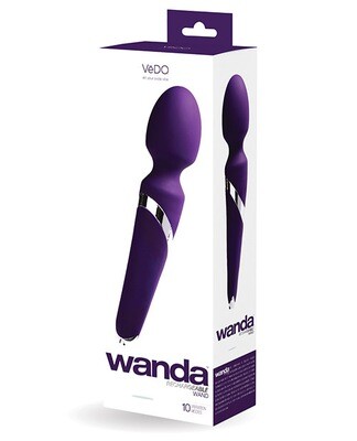 VEDO Wanda Massage Wand Vibe - Deep Purple (Rechargeable)