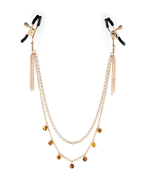 SPORTSHEETS Sincerely Amber Chain Nipple Jewelry