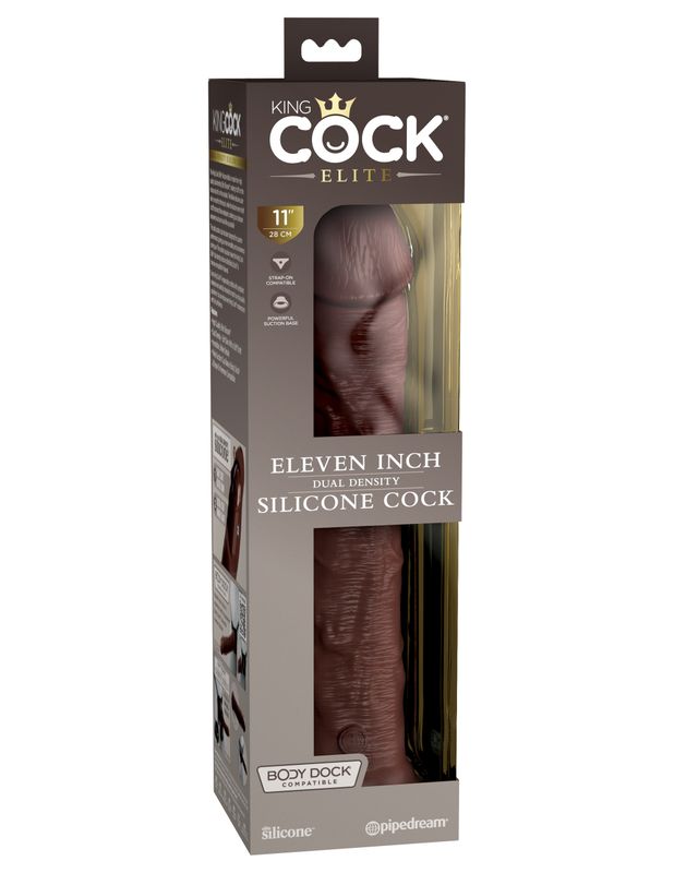 KING COCK Elite Dual Density Brown 11&quot;
