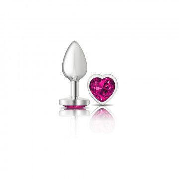 CHEEKY CHARMS Heart Bright Pink Butt Plug (Small)