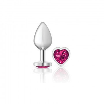 CHEEKY CHARMS Heart Bright Pink Butt Plug (Medium)