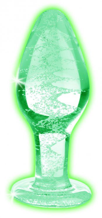 BOOTY SPARKS Glow-in-the-dark Glass Anal Plug (Large)